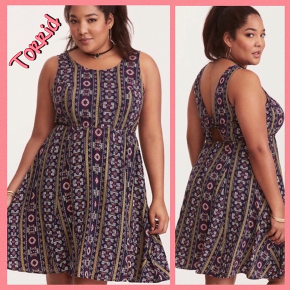 Torrid Dresses & Skirts - NWT Geometric design challis tank dress